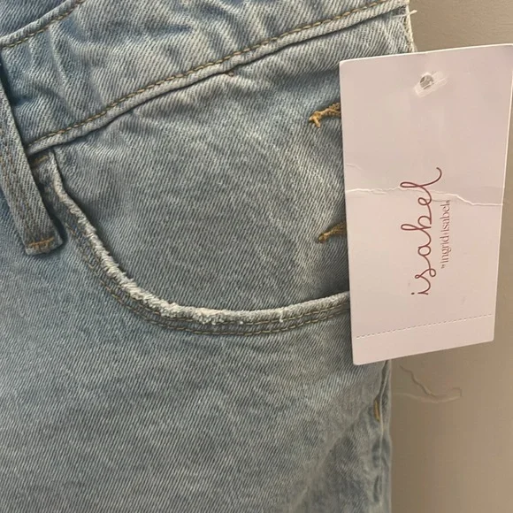 Isabel Maternity Shortalls Denim Cutoffs- s 12 - Picture 5 of 8